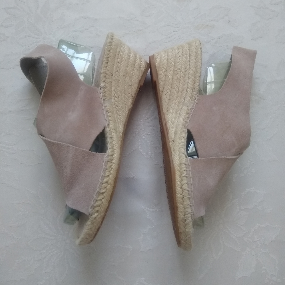 Leather suede Made in Spain Maypol espadrille wedge Anthropologie - Picture 5 of 6